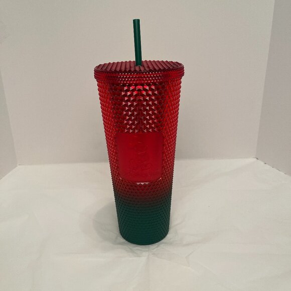 Walt Disney World Starbucks Studded Tumbler Christmas Edition Red Green - Picture 1 of 8